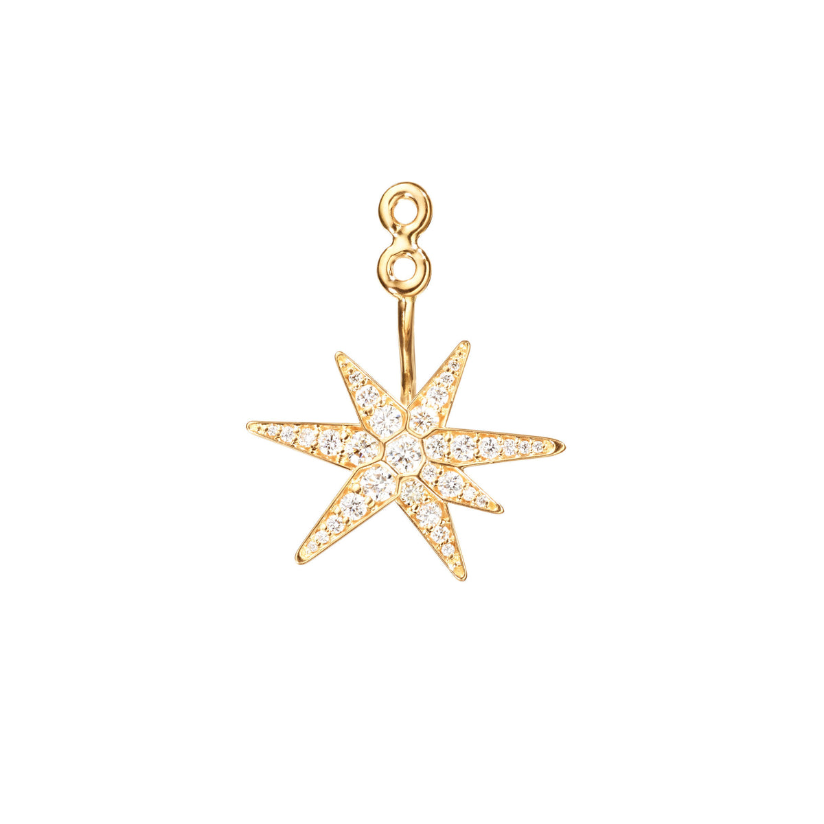 Funky Stars 18K Gold Pendant w. Diamond