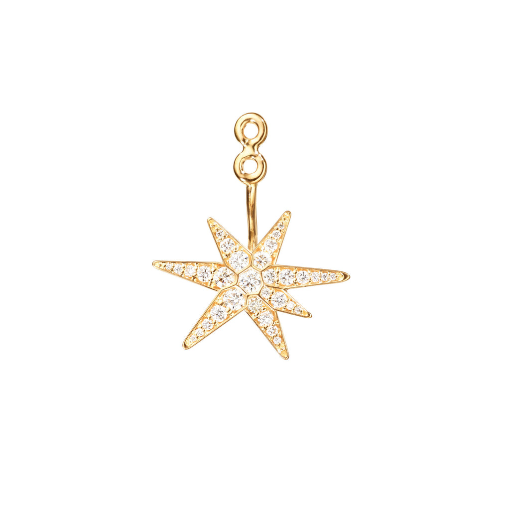 Funky Stars 18K Gold Pendant w. Diamond