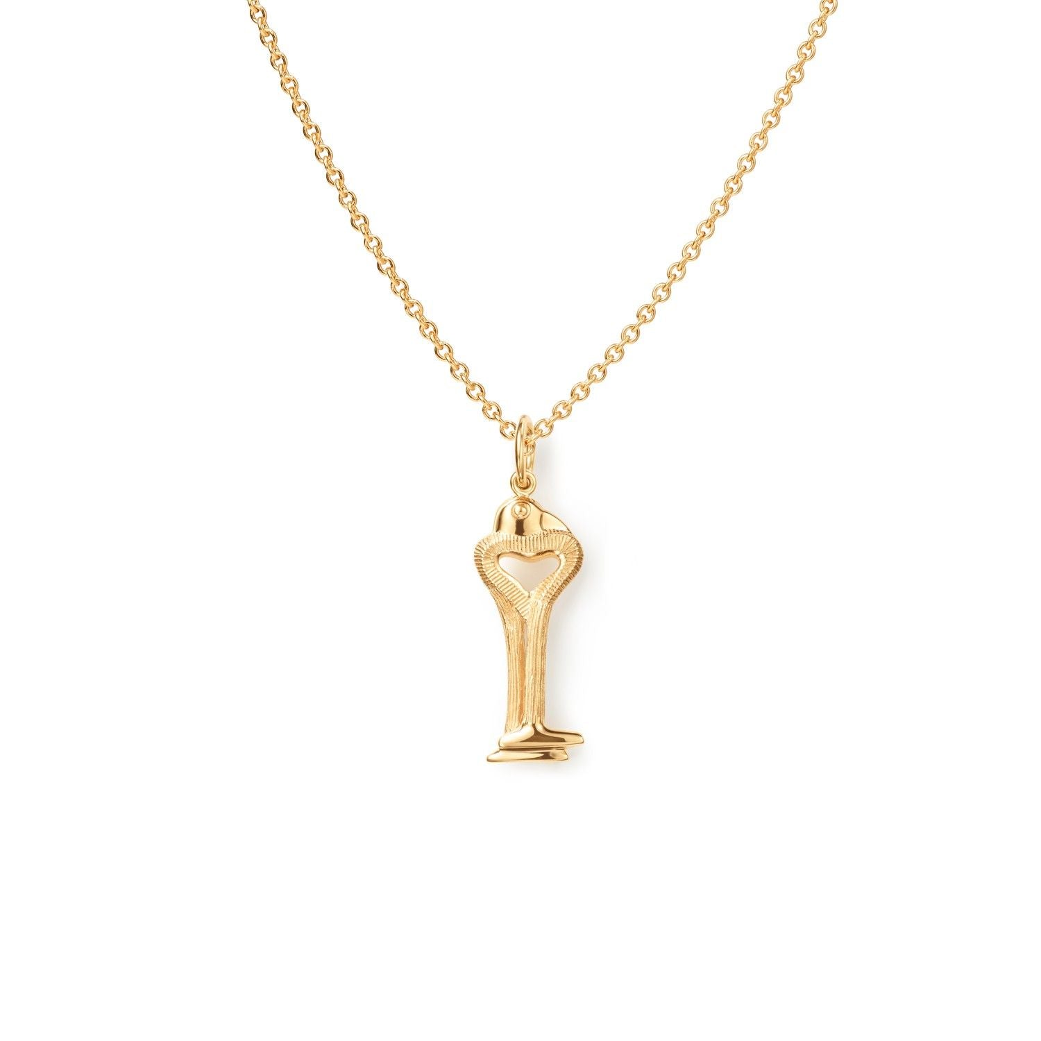 Bird Family 18K Gold Key Pendant