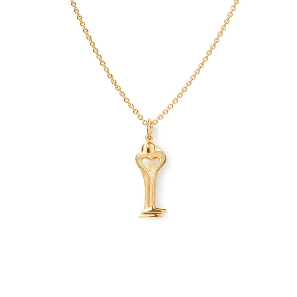 Bird Family 18K Gold Key Pendant