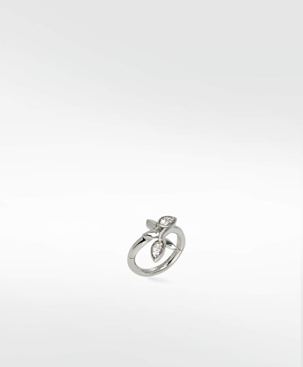 Leaf 14K Whitegold Earring w. Lab-Grown Diamonds