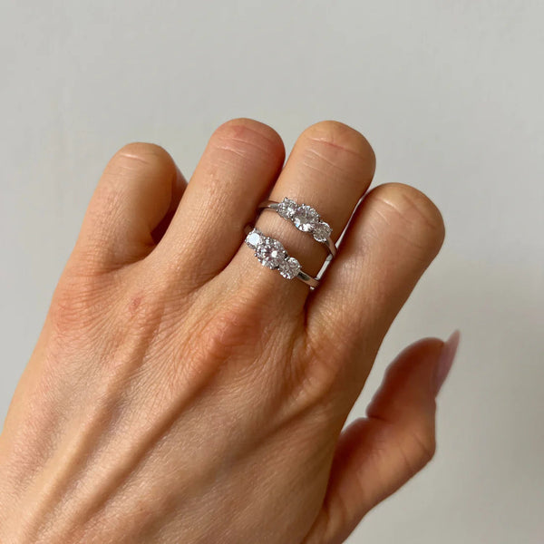 Three Diamonds 14K Whitegold Ring