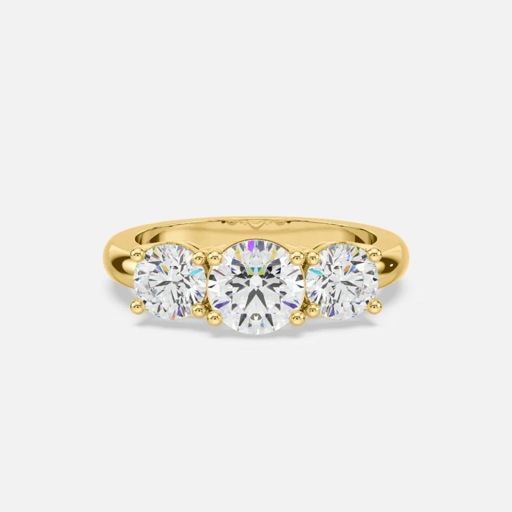 Tre Diamanter 14k Guld Ring