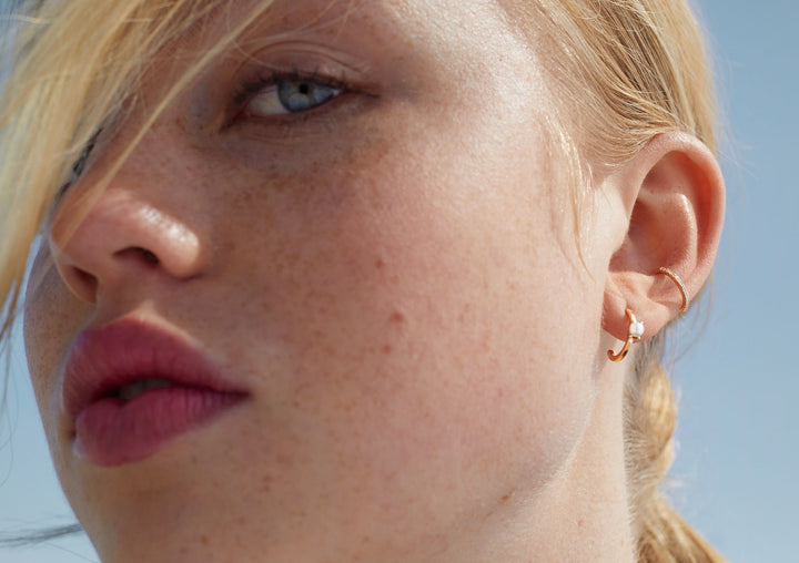 Allianz 14K Weißgoldohrmanschette w. Diamanten gewachsen