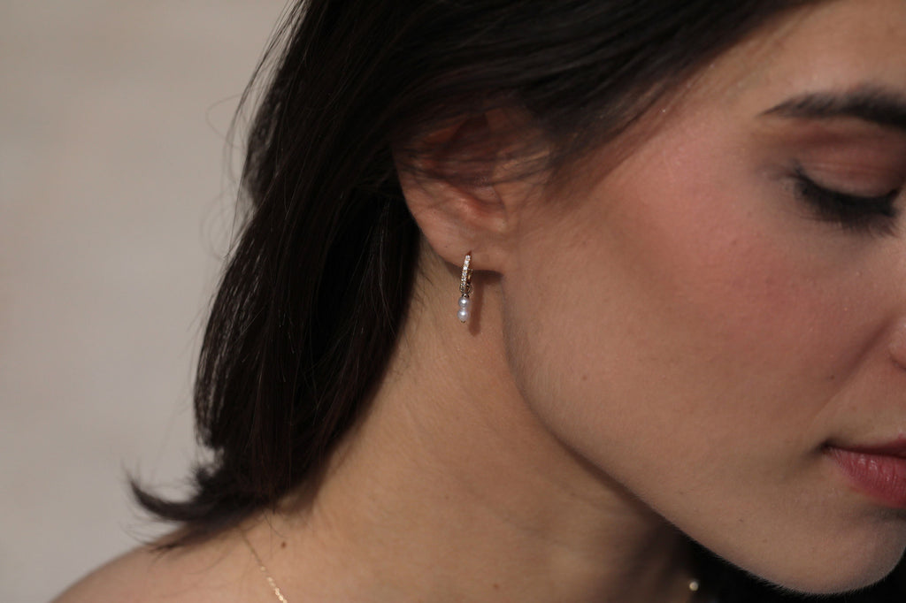 Alliance 14K Hvidguld Hoops m. Lab-Grown Diamanter