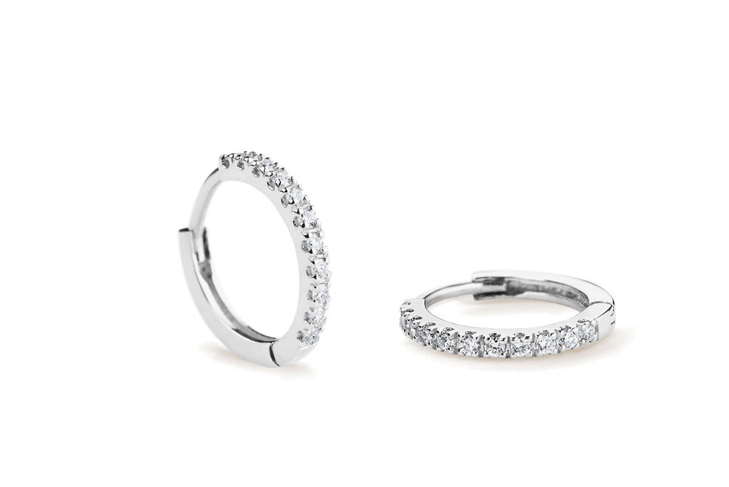 Alliance 14K Hvidguld Hoops m. Lab-Grown Diamanter