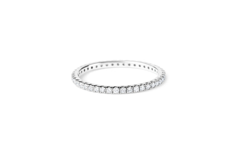 Alliance 14K or 18K White Gold Ring w. Lab-Grown Diamonds