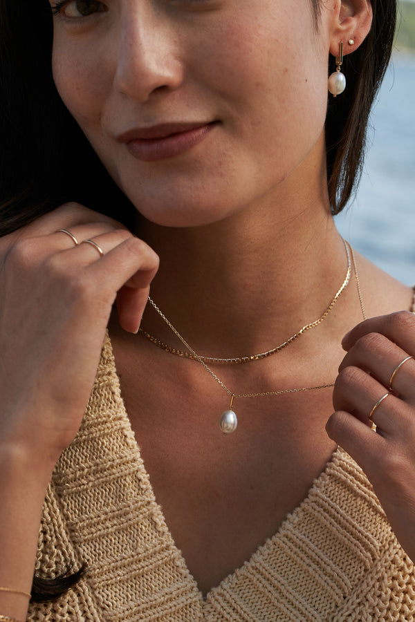 14K Gold Baroque Pearl Pendant