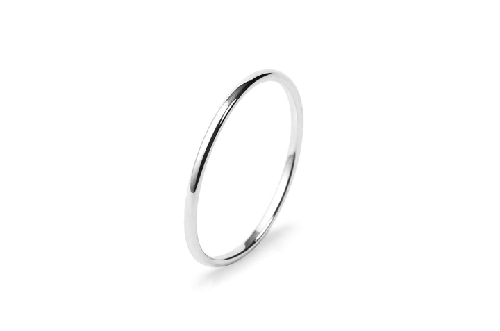 Basic Stacking 14K White Gold Ring