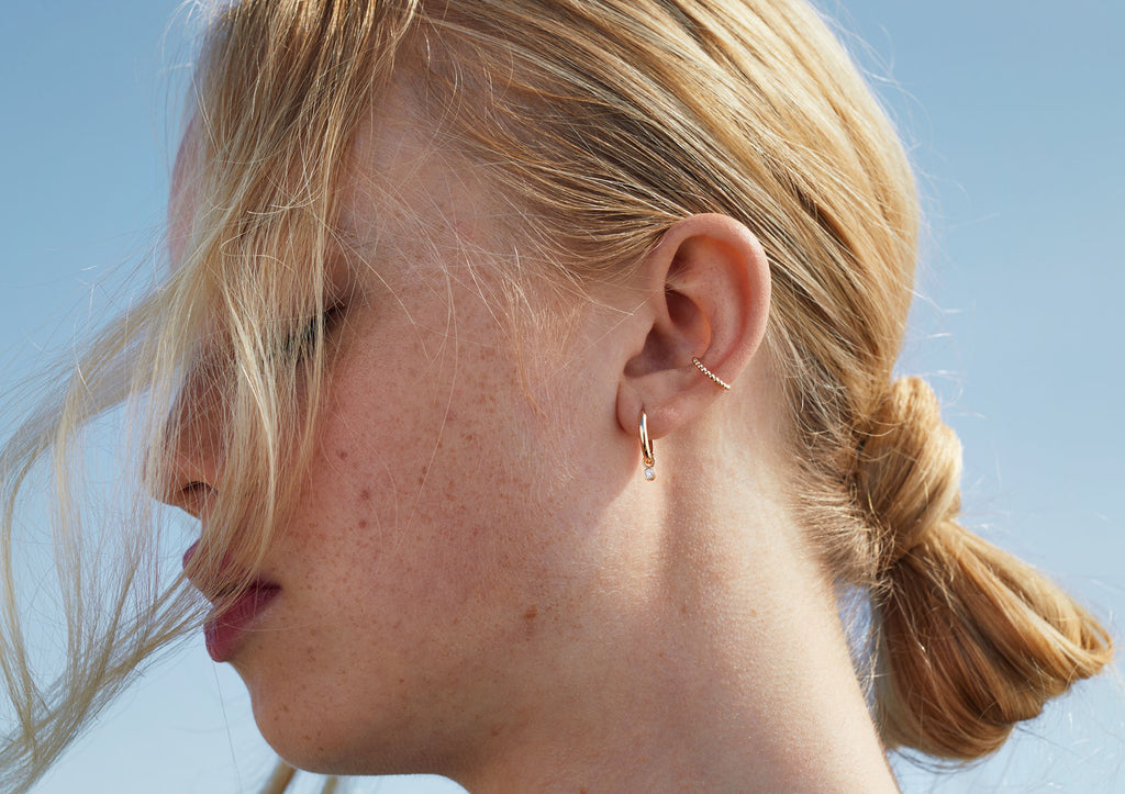 Beaded 14K Gold Ear Cuff