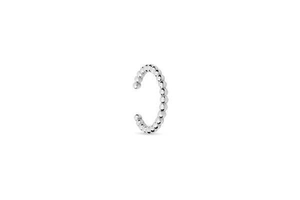 Beaded 14K White Gold Ear Cuff