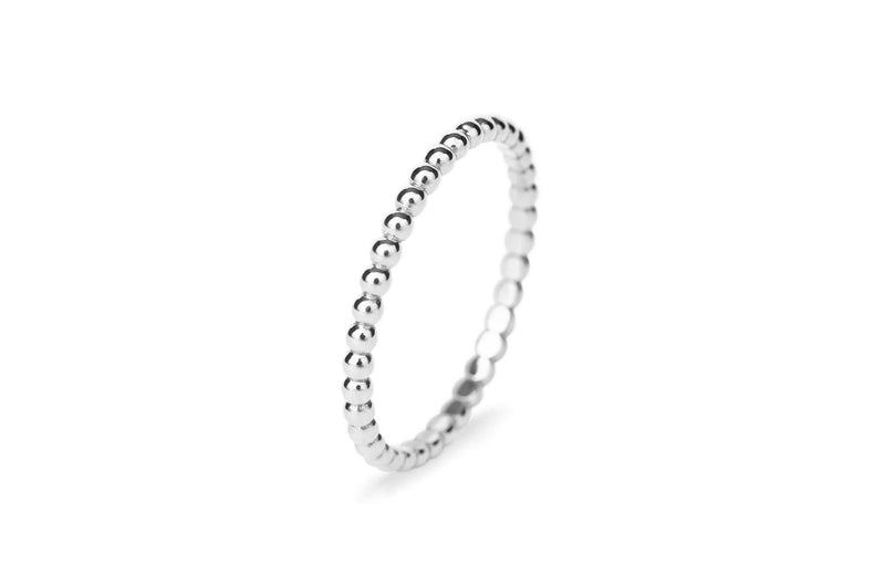 Beaded 14K White Gold Ring