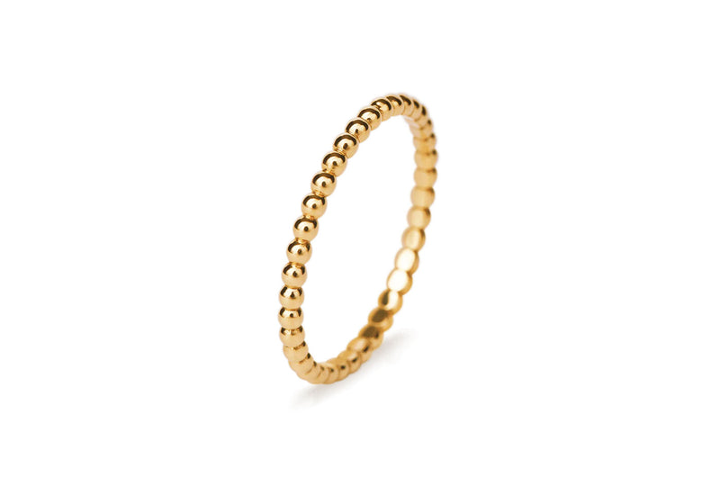 Beaded 14K Gold Ring