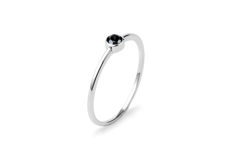 Black Diamond 14K White Gold Ring