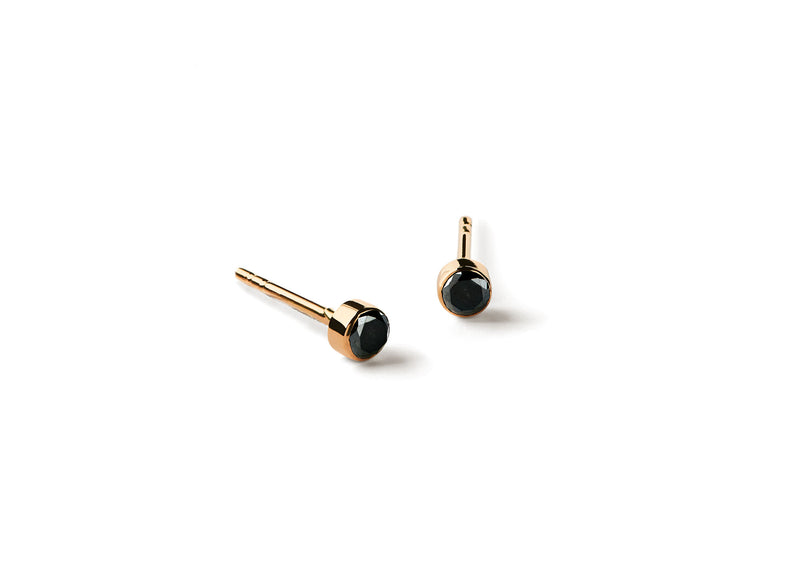 Black Diamond 14K Gold Studs