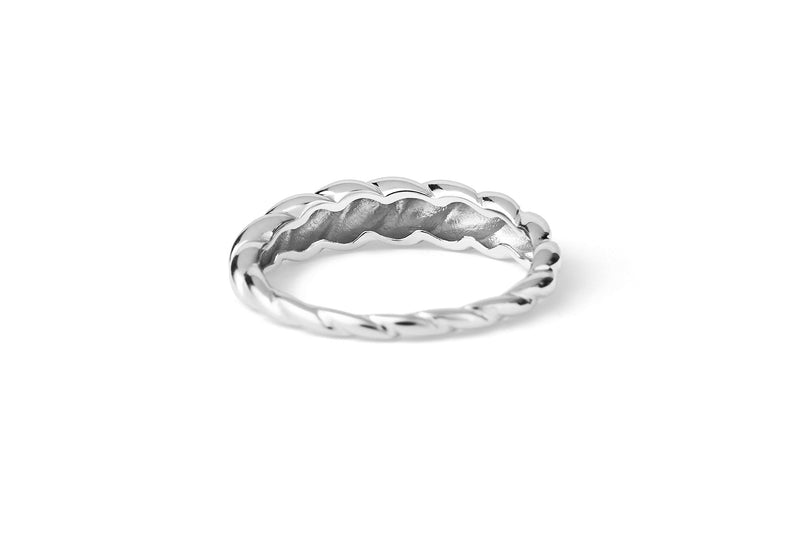 Croissant Dome 14K White Gold Ring