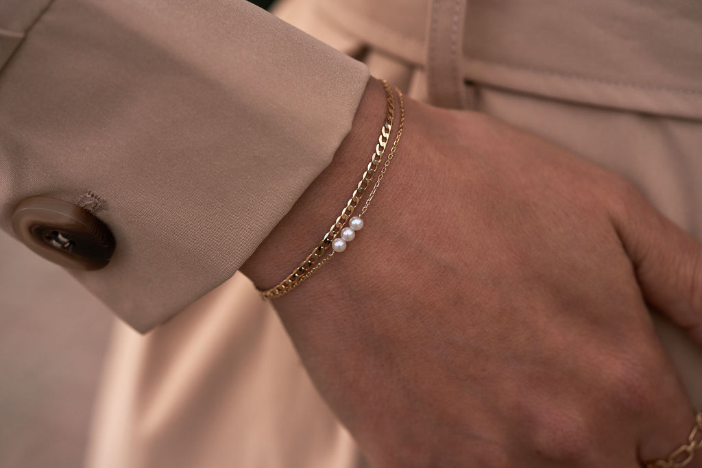 Curb Chain 14K Guld Armbånd