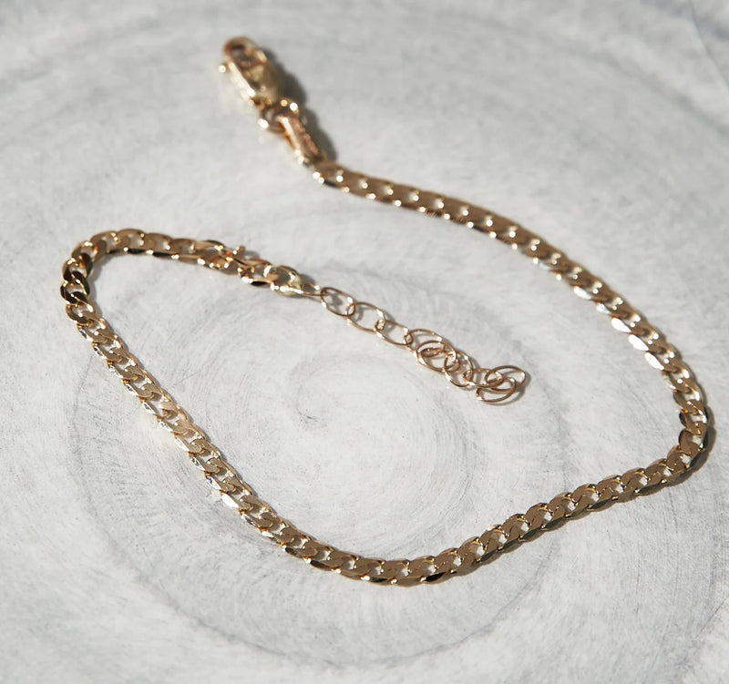 Curb Chain 14K Gold Bracelet