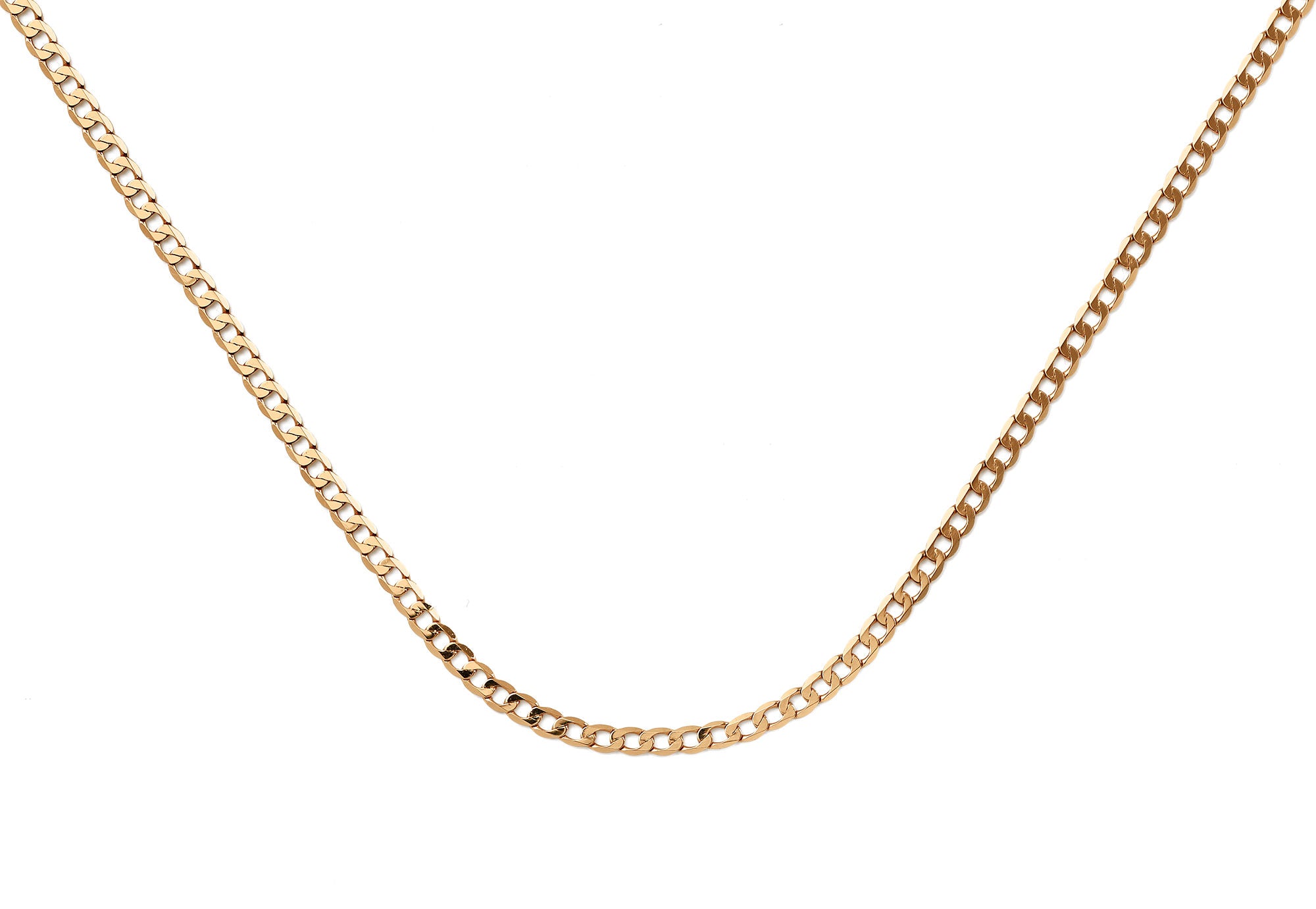 Curb Chain 14K Guld Halskæde