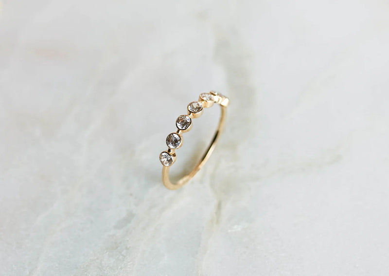 Diamond Bezel 14K or 18K Gold Ring Band