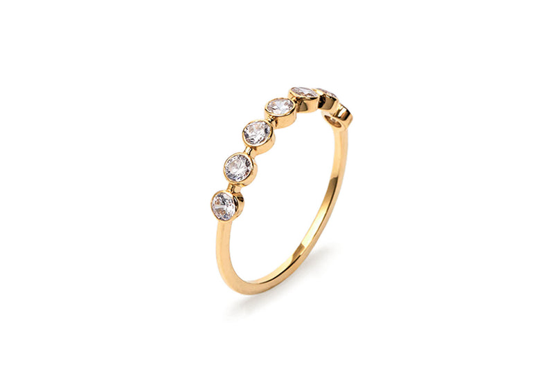 Diamond Bezel 14K or 18K Gold Ring Band