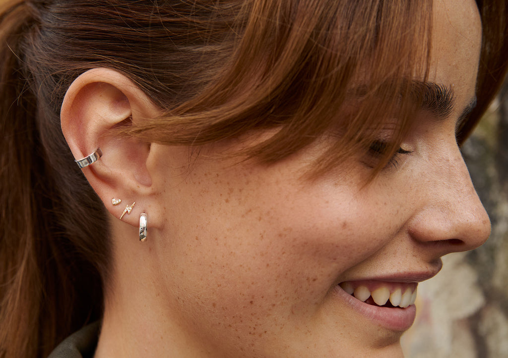 Diamond Lightning 14K Gold Studs