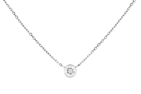 14K White Gold Necklace Necklace w. 0.25ct Diamond