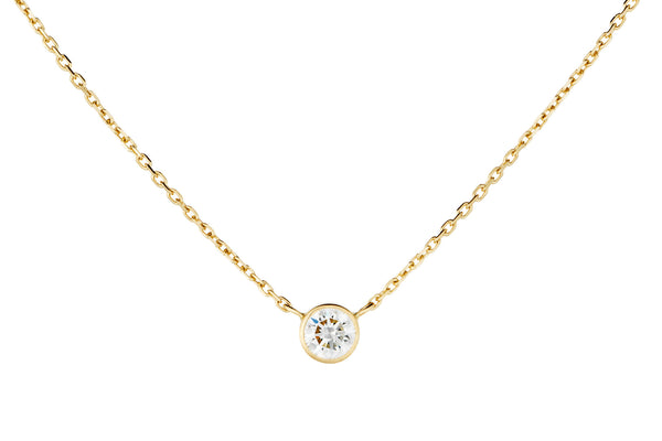 14K Gold Necklace Necklace w. 0.25ct Diamond