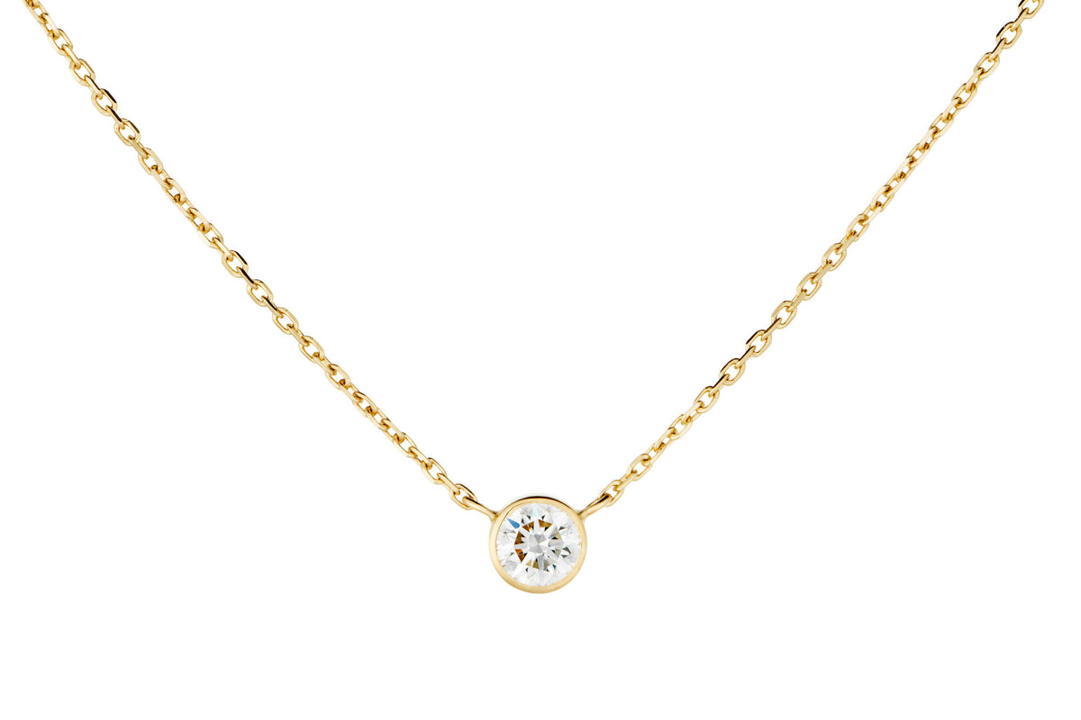14k Gold Halskette Halskette w. 0,25ct Diamond