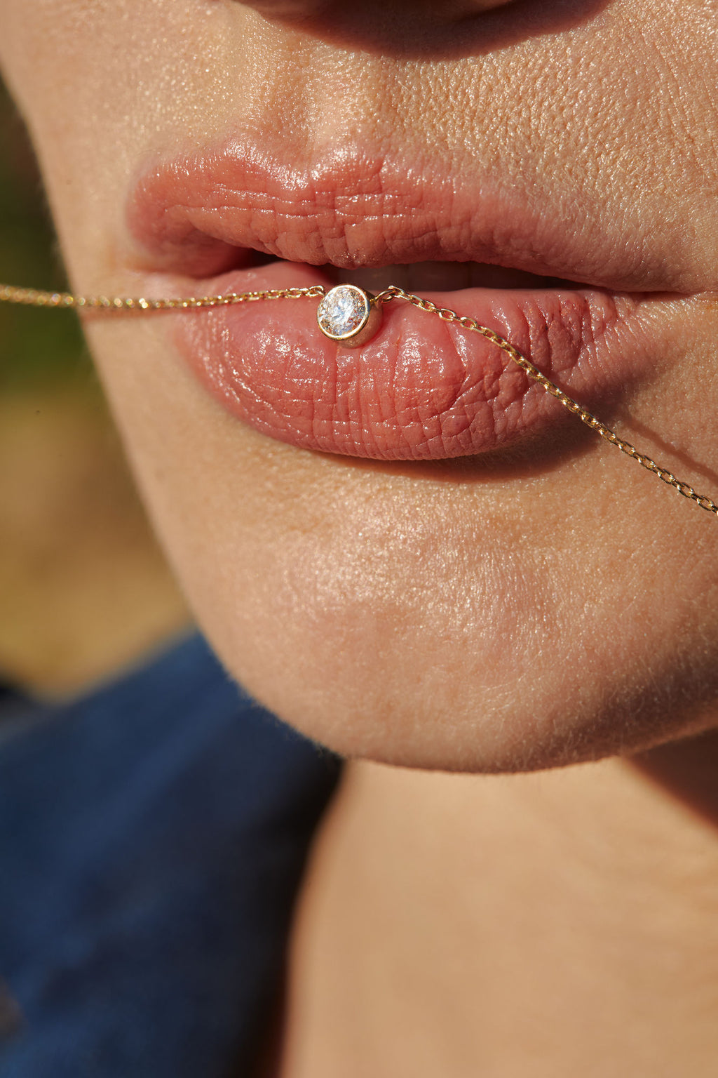 14K Guld Halskæde Halskæde m. 0.25ct Diamant