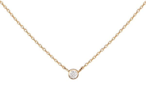 14K Gold Necklace Necklace w. 0.11ct Diamond