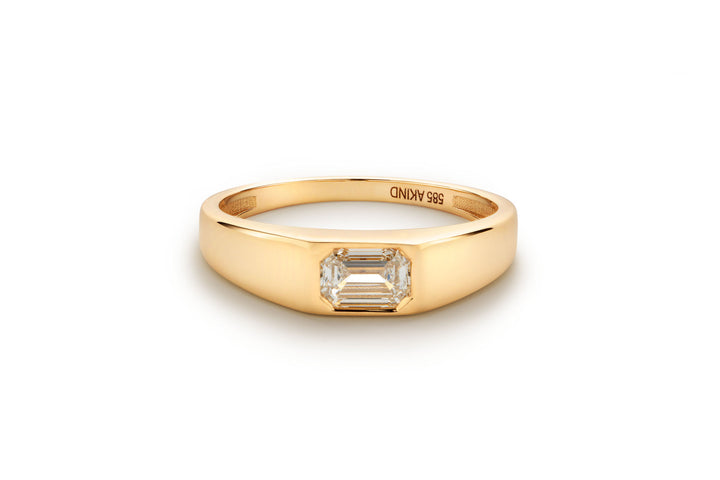 Diamond 14K or 18K Gold Signet Ring