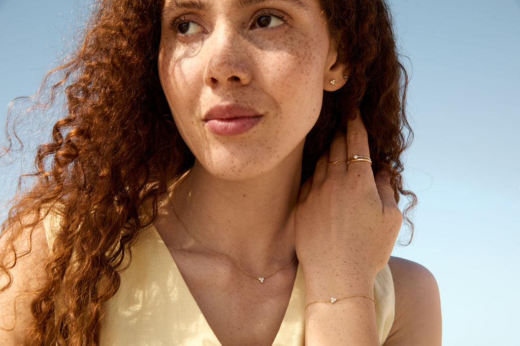 Diamond Trinity 14K Gold Bracelet