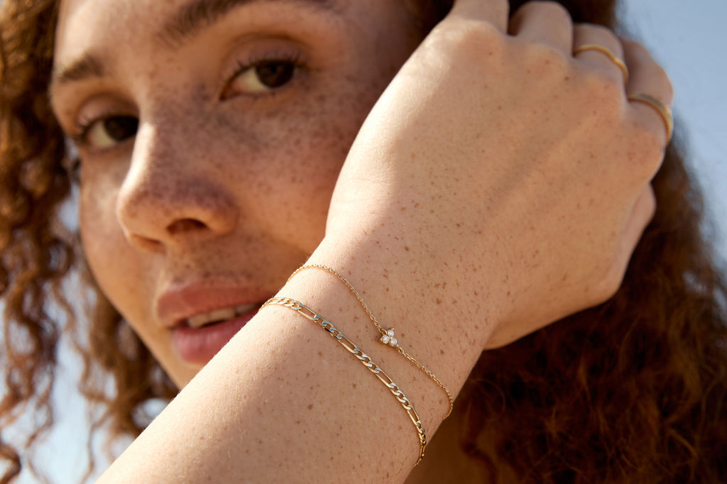 Diamond Trinity 14K Gold Bracelet