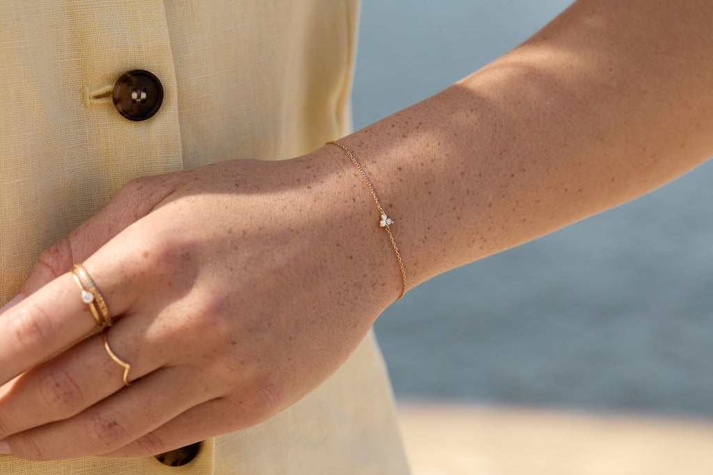 Diamond Trinity 14K Gold Bracelet