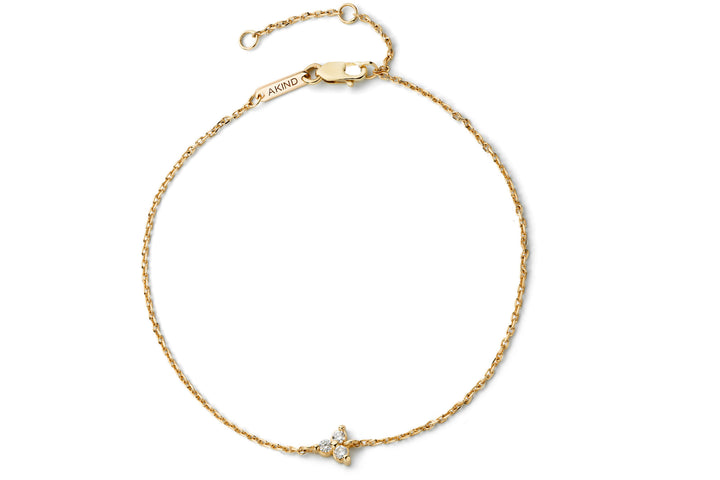 Diamond Trinity 14K Gold Bracelet