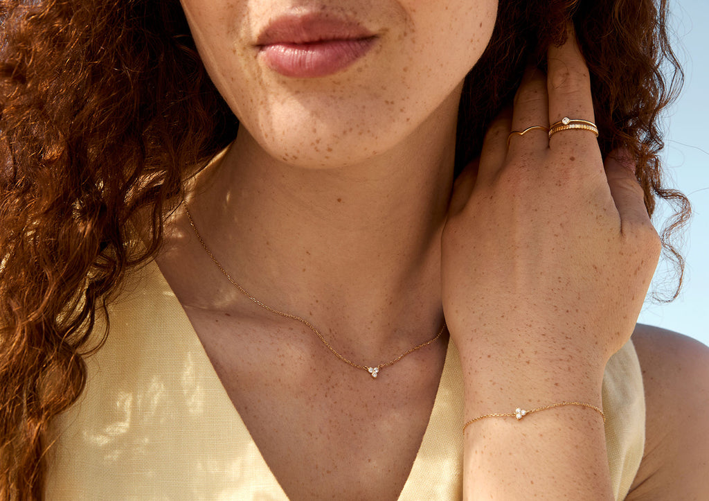 Diamant Trinity 14K Guld Halskæde