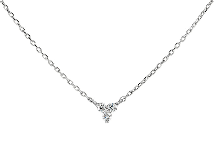 Diamond Trinity 14K Whitegold Necklace