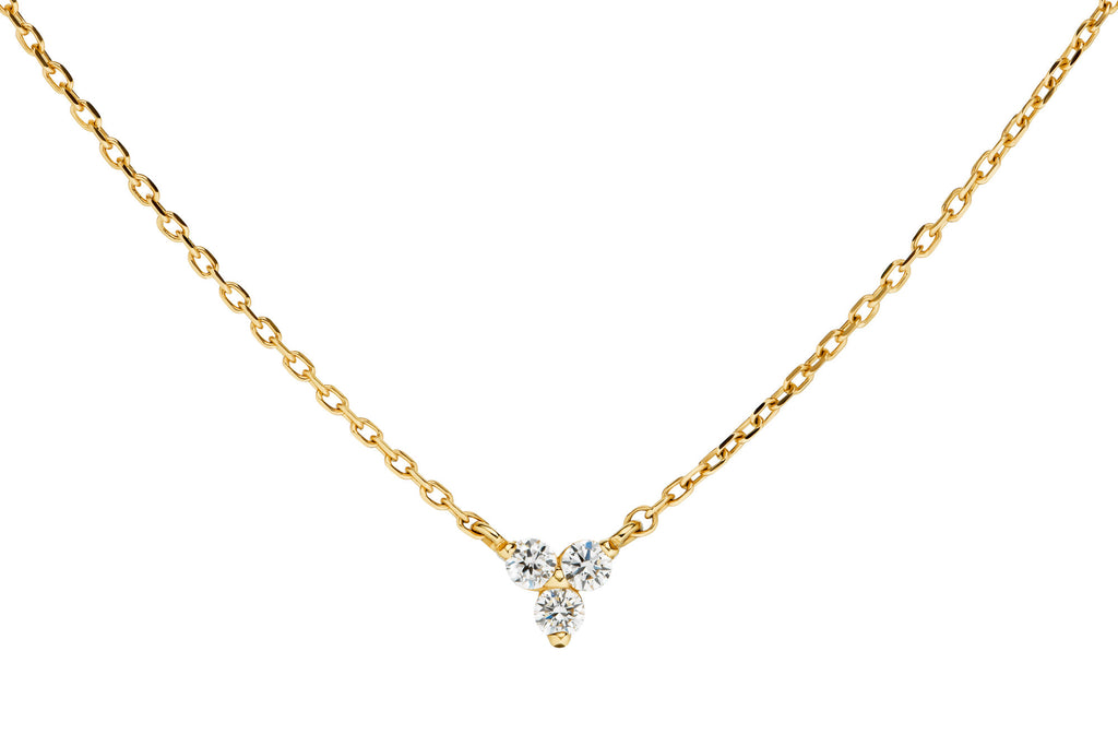 Diamond Trinity 14K Gold Necklace