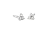 Diamond Trinity 14K White Gold Studs