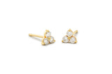 Diamond Trinity 14K Gold Studs