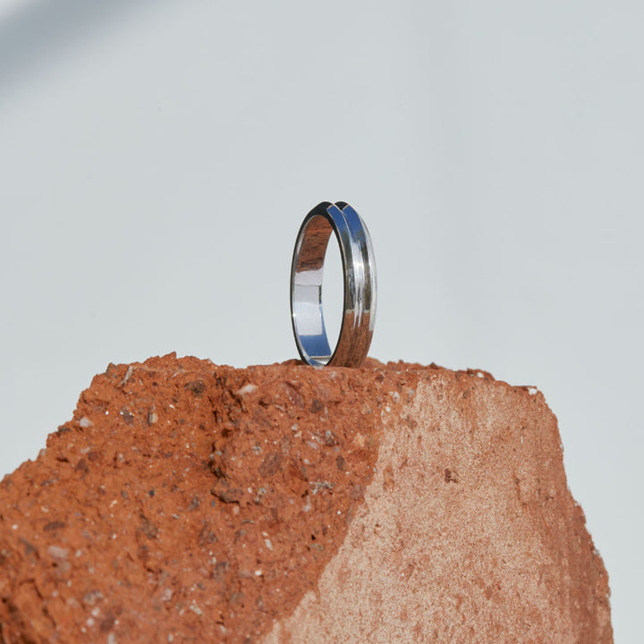 Double Knife Edge 14K Whitegold Ring