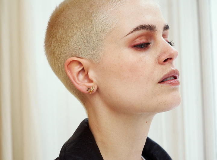 Dragonfly 14K Hvidguld Øreringe