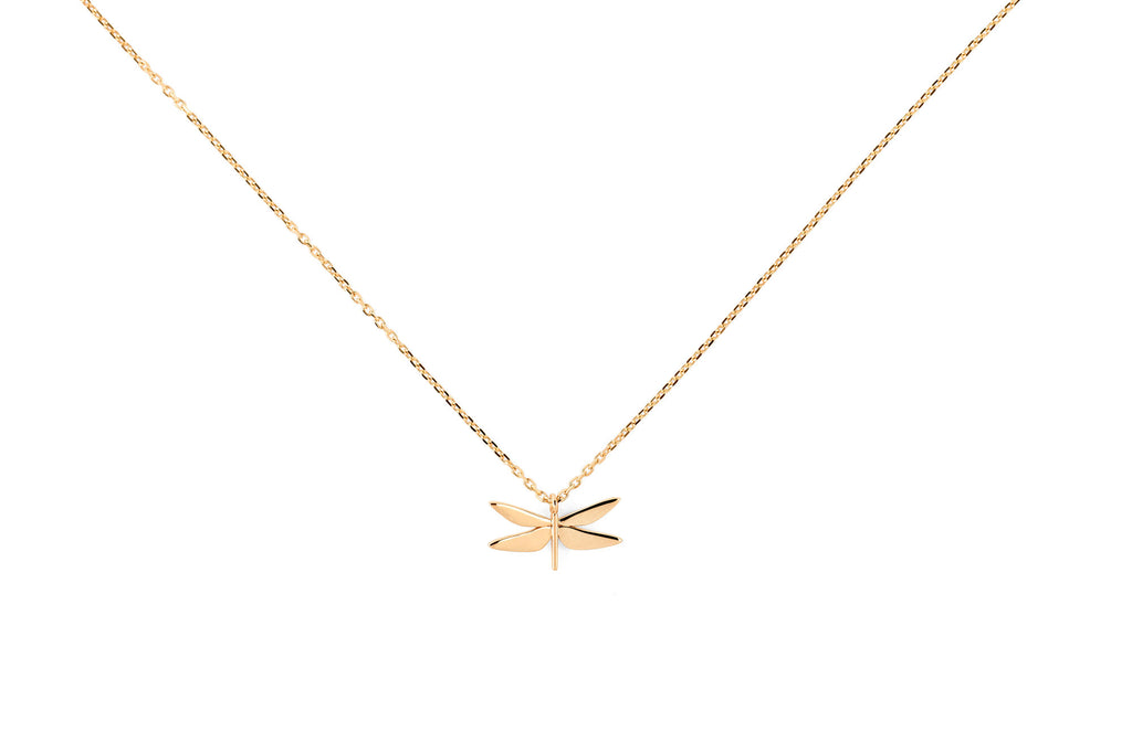Libelle 14k Goldanhänger