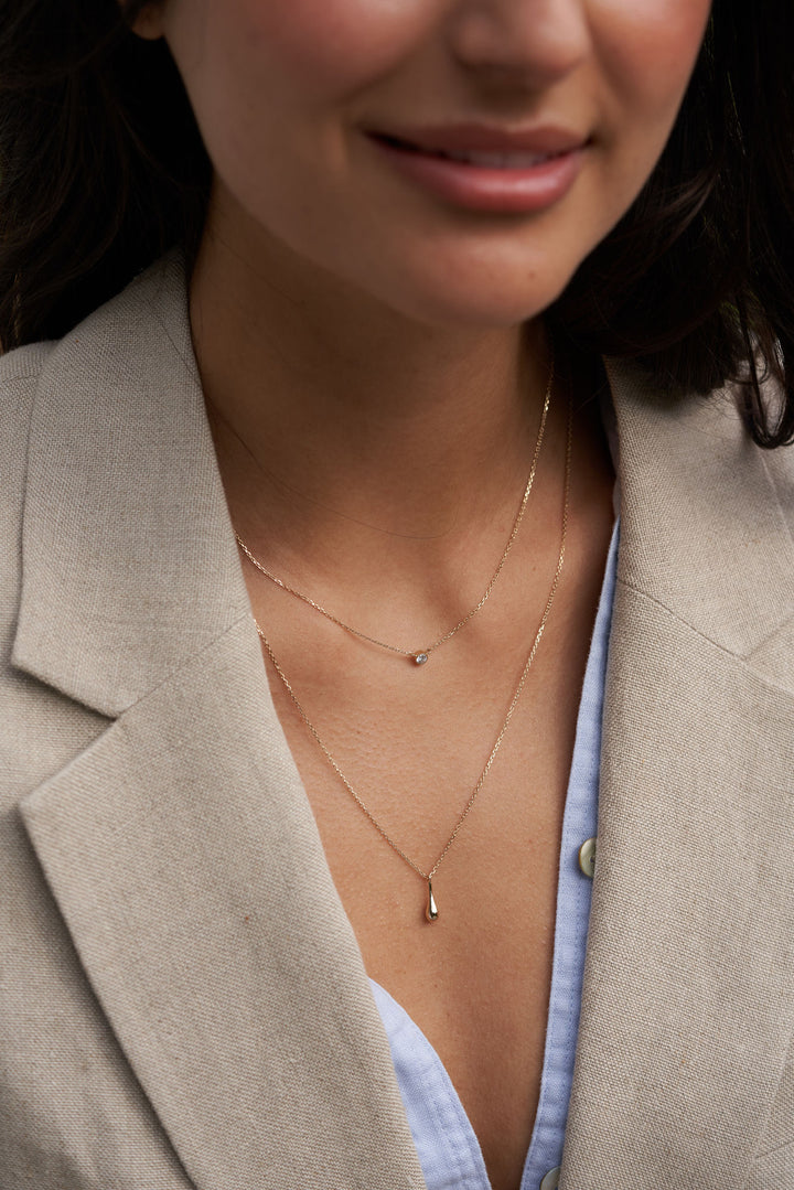 Drop 14K Gold Necklace