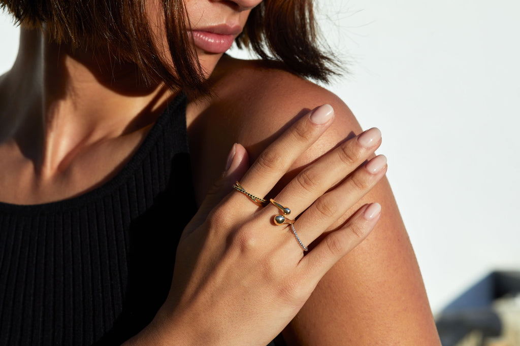 Drop 14K Gold Ring