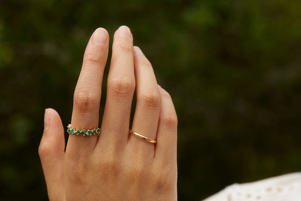 Emerald Deco 14K Gold Ring