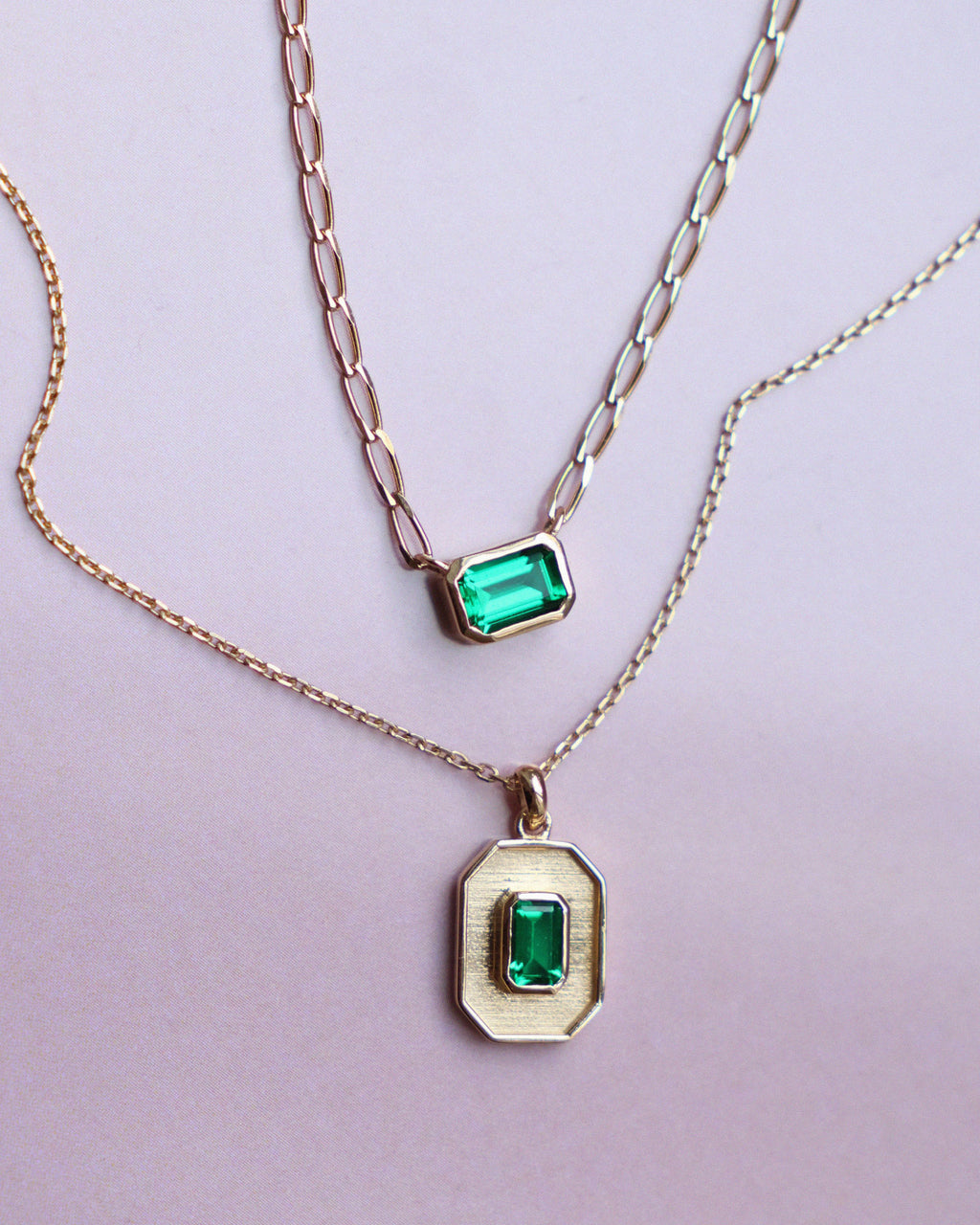 Emerald 14K Gold Necklace