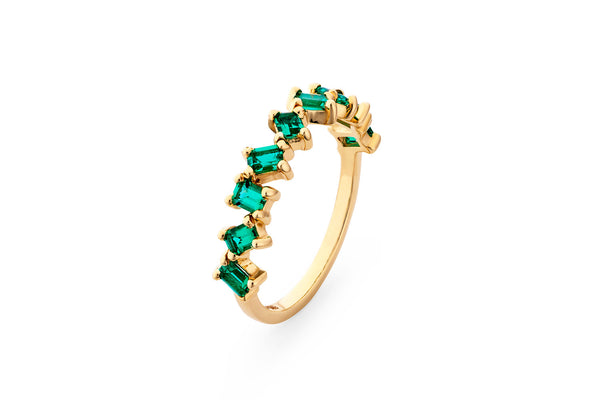 Emerald Deco 14K Gold Ring