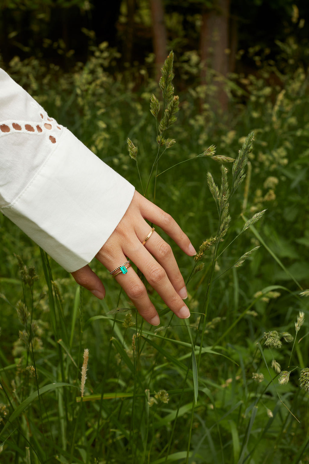 Smaragd Solitaire 14k Goldring